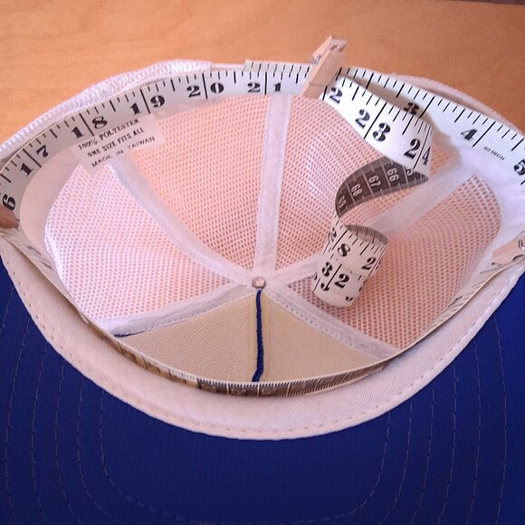 Vintage 1980s Made in Taiwan Quebec Blue & White Trucker Hat Snapback - Picture 10 of 11